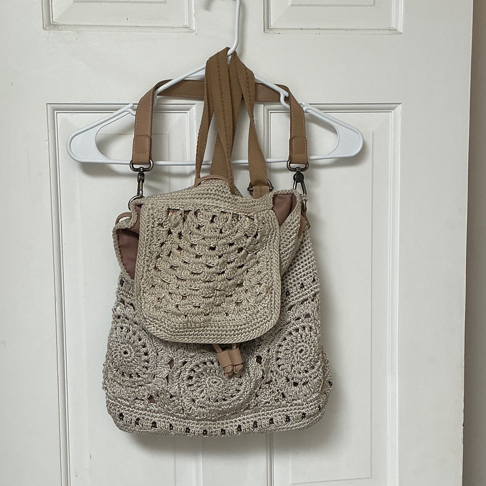 The Sak Tan Crochet Backpack